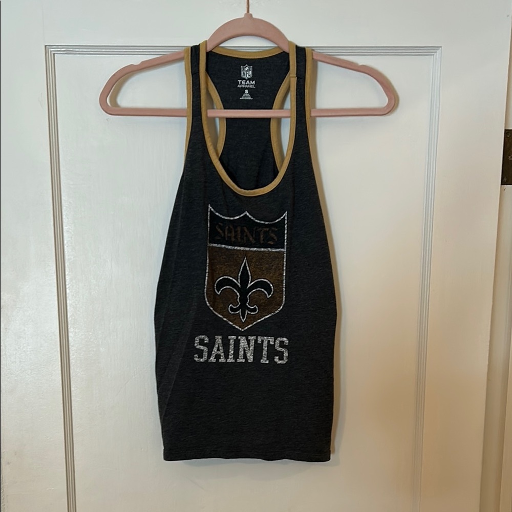 NFL Team Apparel Women's Charcoal Tank Top New Orleans Saints